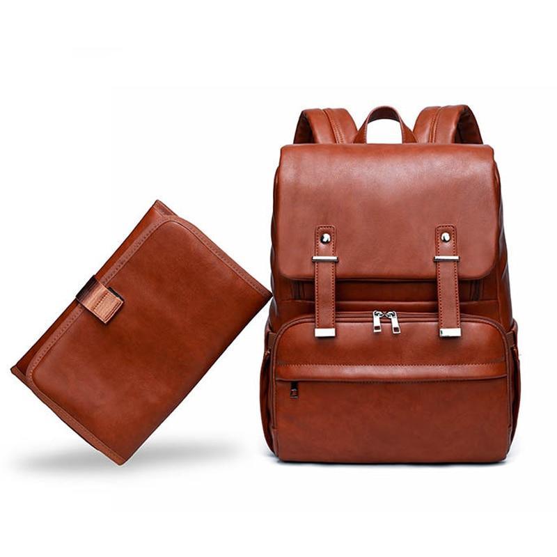 PU Leather Backpack with Structured Detail