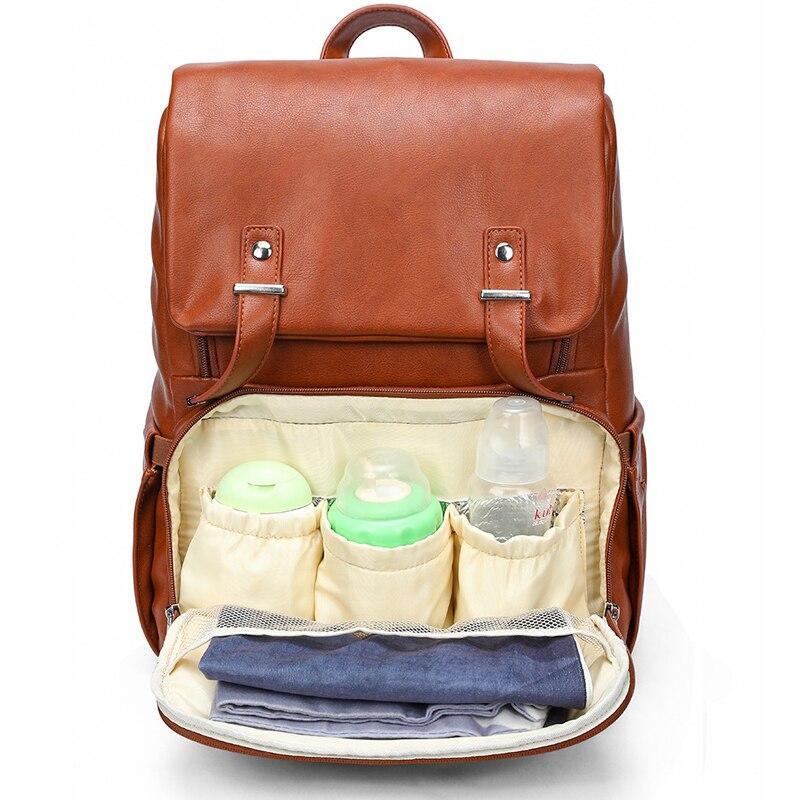 PU Leather Backpack with Structured Detail