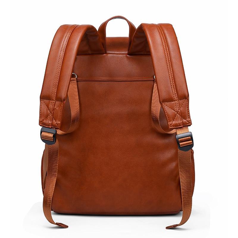 PU Leather Backpack with Structured Detail