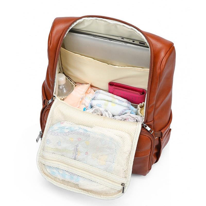 PU Leather Backpack with Structured Detail