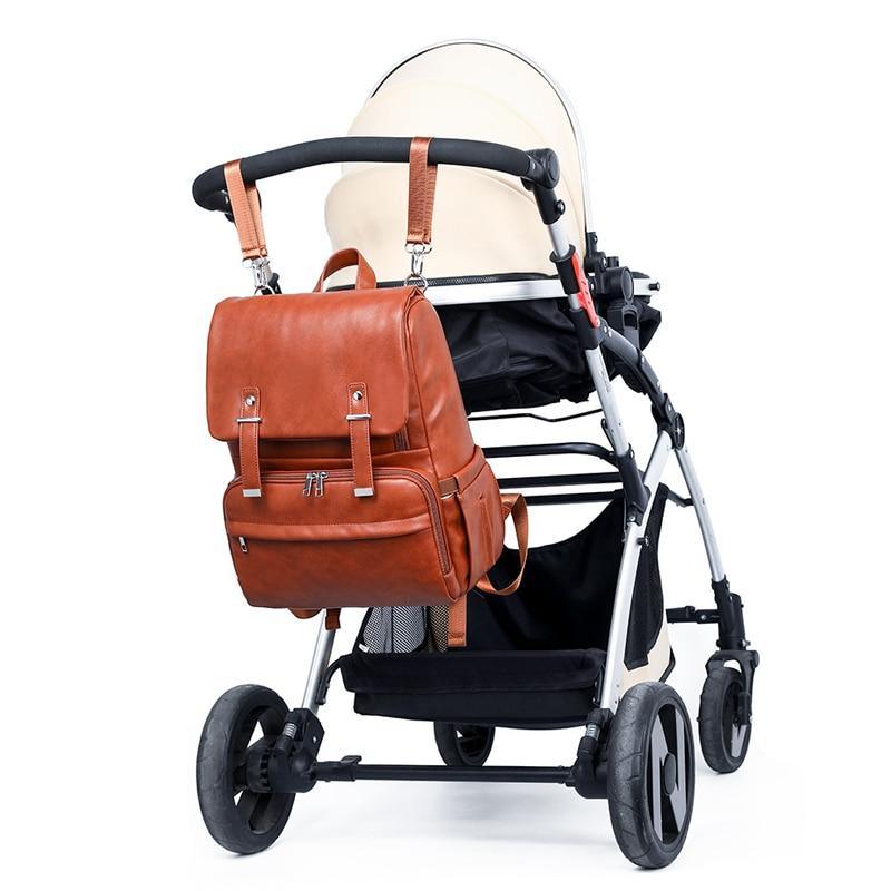 PU Leather Backpack with Structured Detail