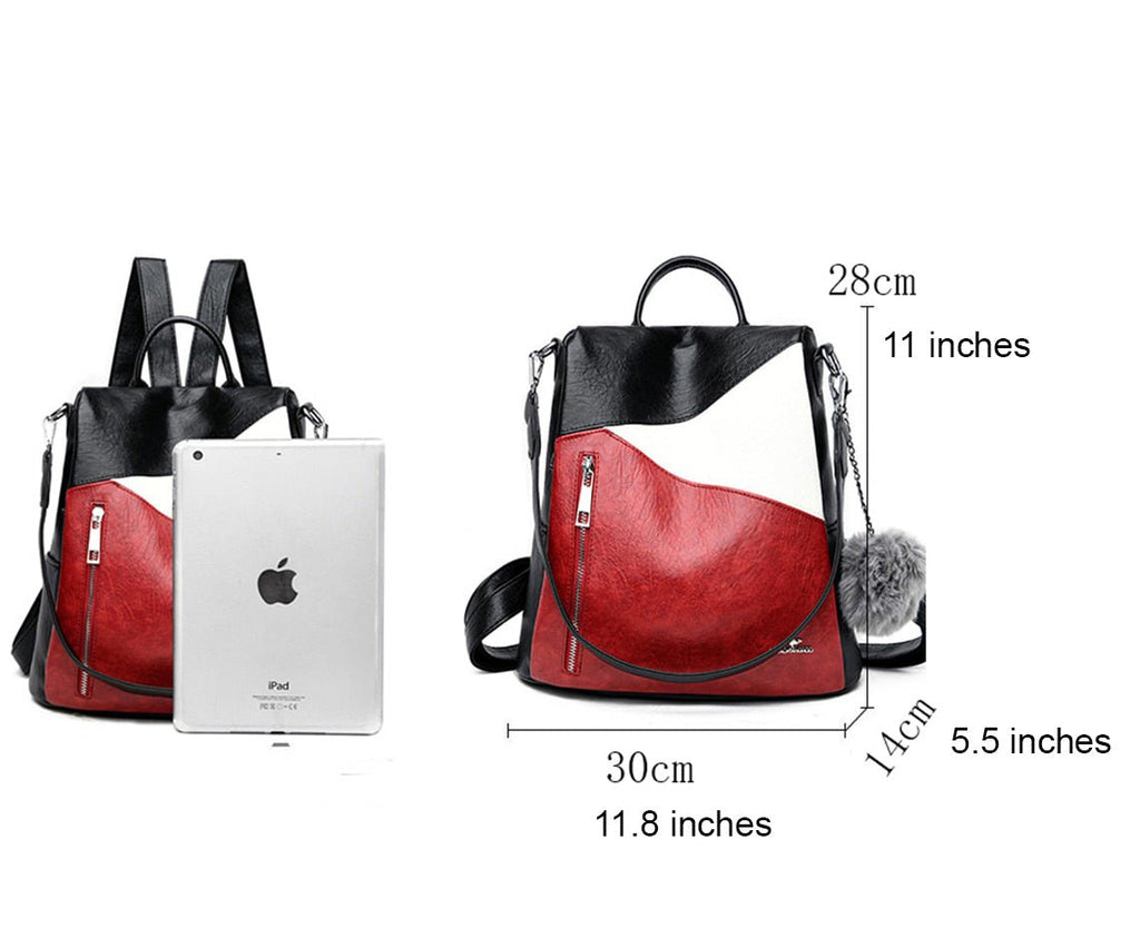 Anti-Theft PU Leather Backpack