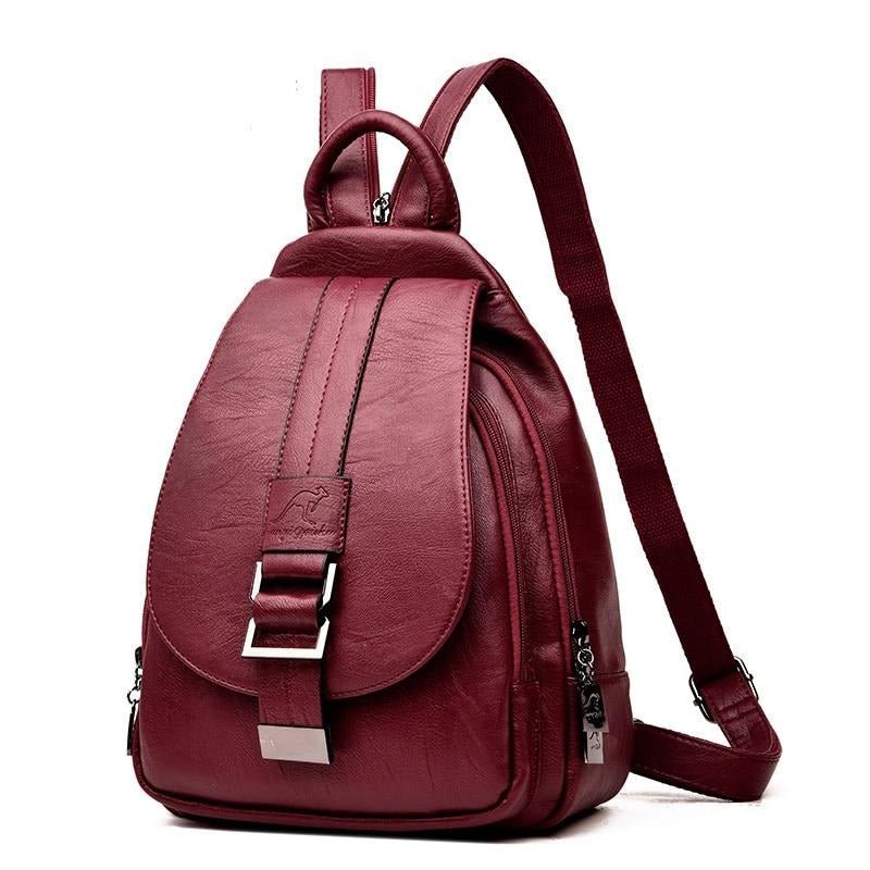 Genuine Leather Backpack with Essential Detail