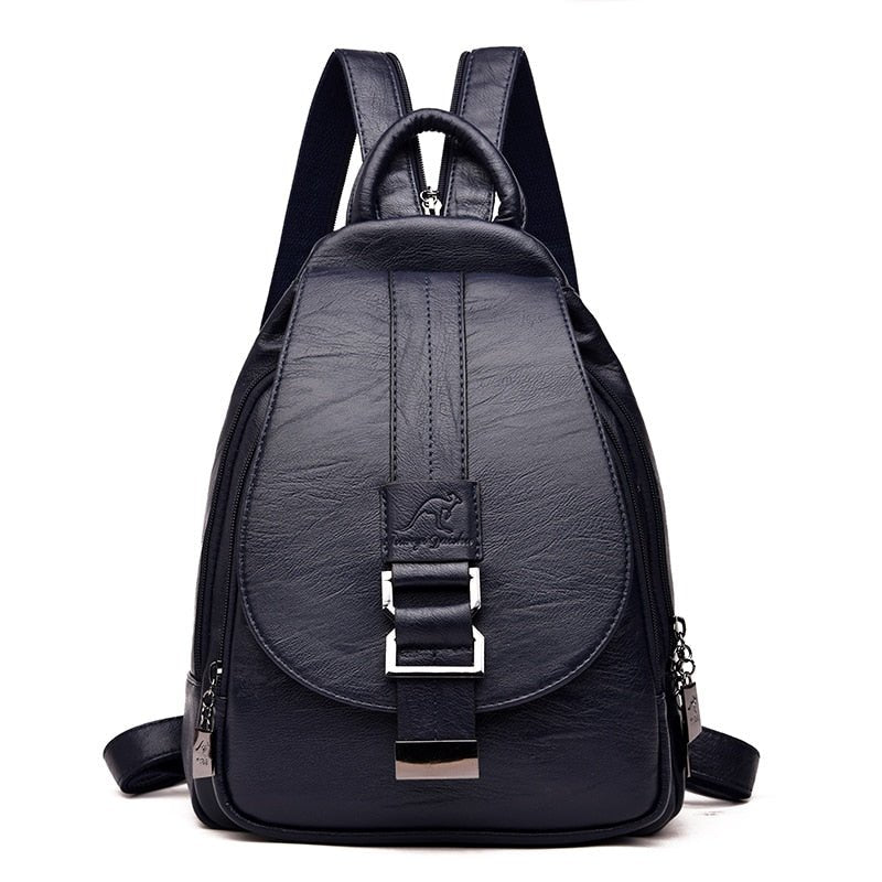 Genuine Leather Backpack with Essential Detail