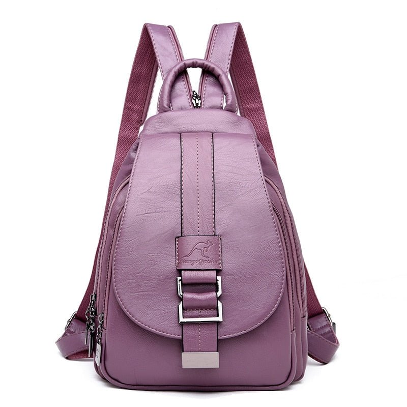Genuine Leather Backpack with Essential Detail