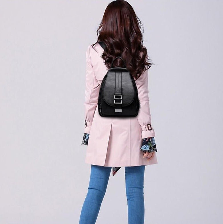 Genuine Leather Backpack with Essential Detail