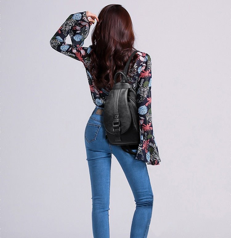 Genuine Leather Backpack with Essential Detail