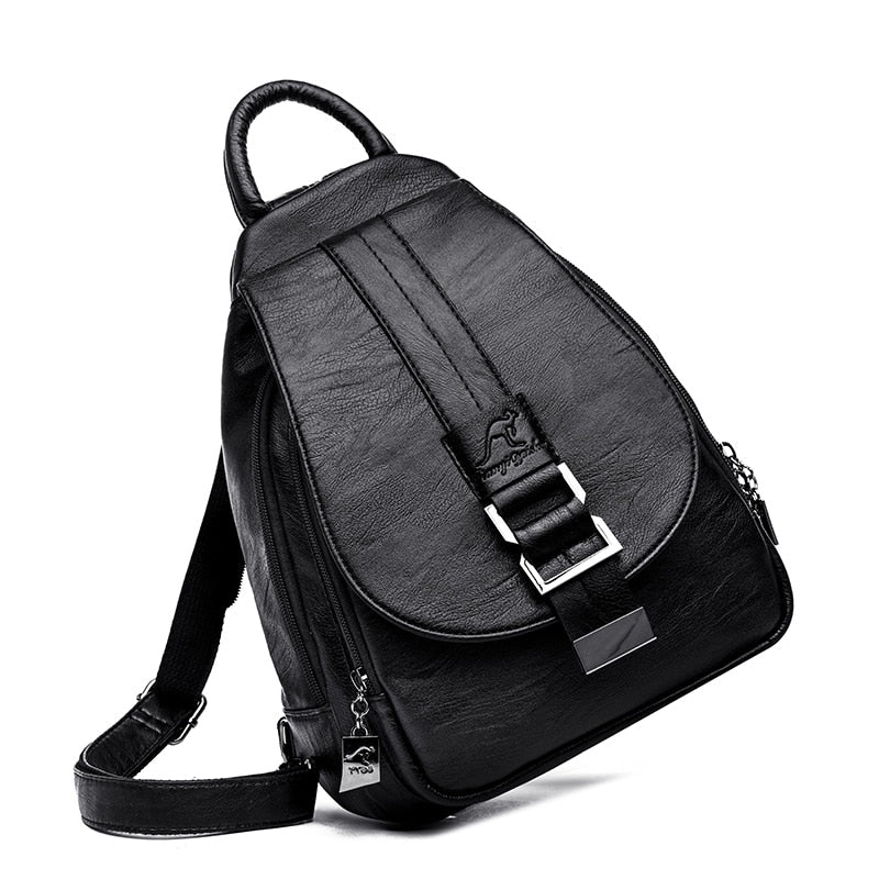 Genuine Leather Backpack with Essential Detail