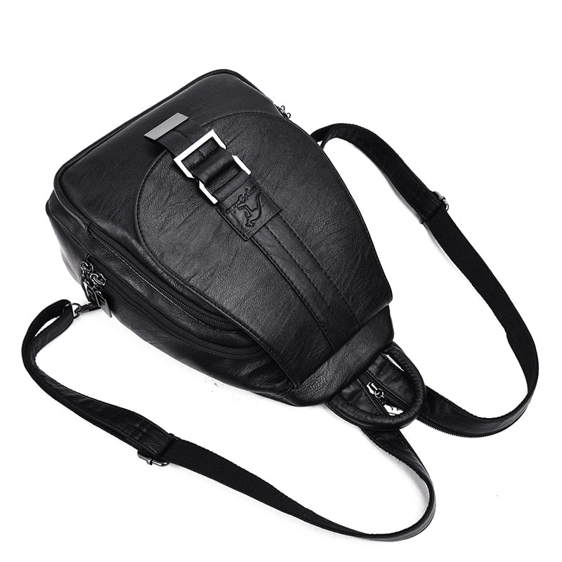 Genuine Leather Backpack with Essential Detail