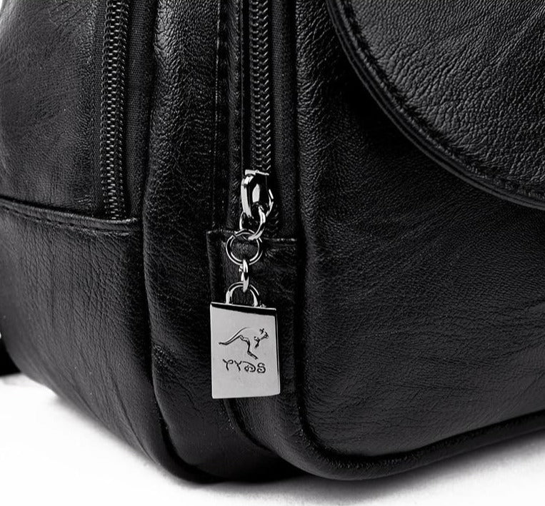 Genuine Leather Backpack with Essential Detail