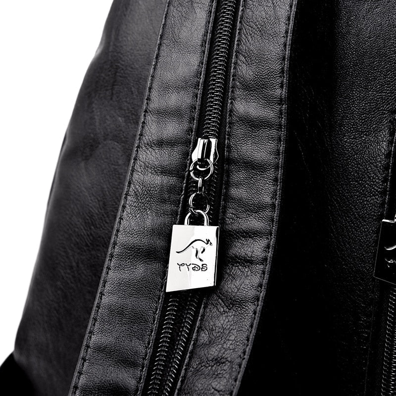 Genuine Leather Backpack with Essential Detail