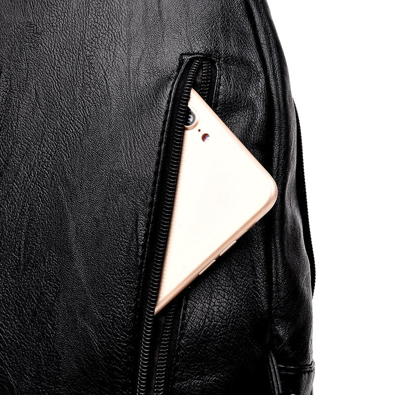 Genuine Leather Backpack with Essential Detail