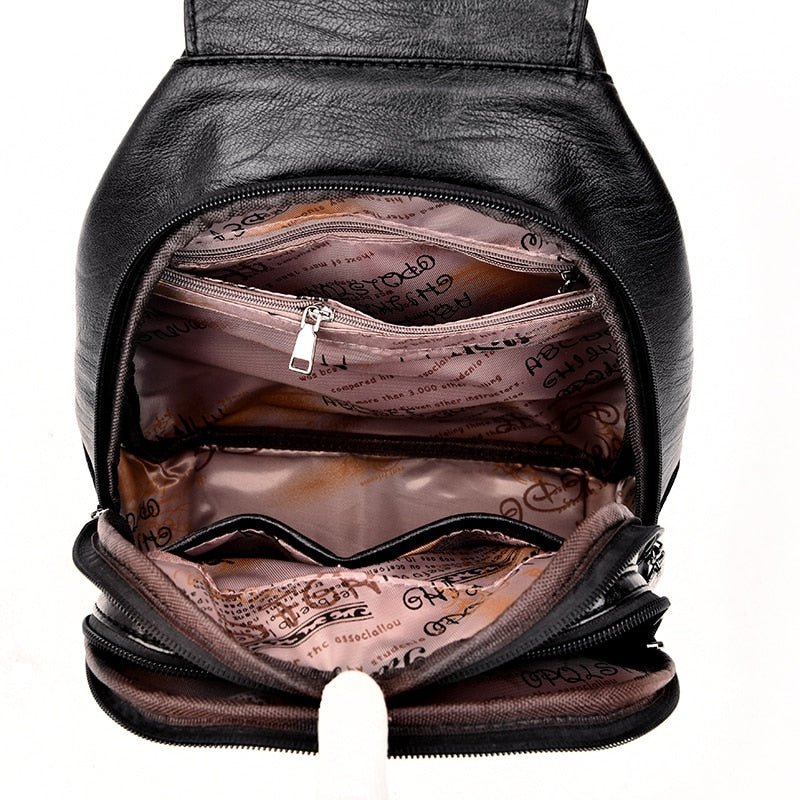Genuine Leather Backpack with Essential Detail