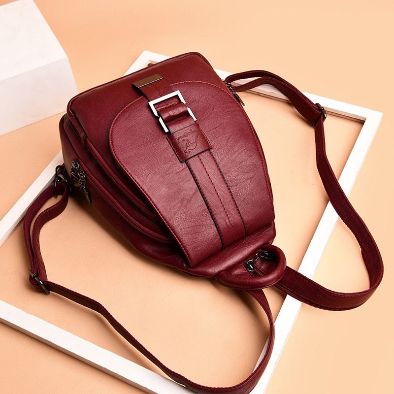 Genuine Leather Backpack with Essential Detail