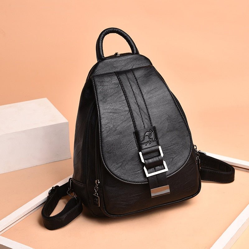 Genuine Leather Backpack with Essential Detail