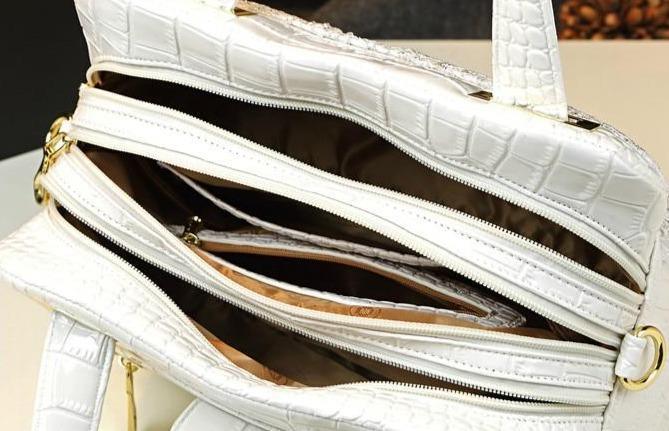Genuine Leather Shoulder Bag with Timeless Detail