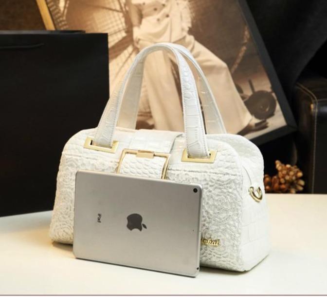 Genuine Leather Shoulder Bag with Timeless Detail