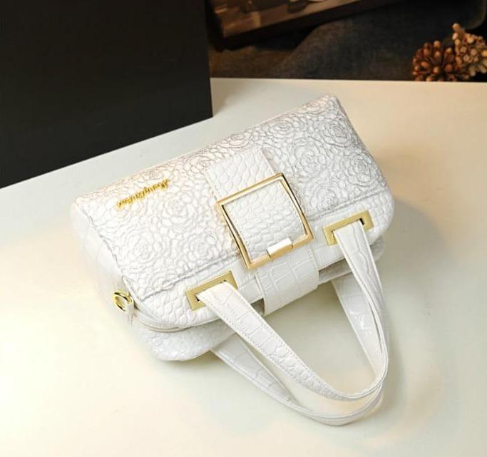 Genuine Leather Shoulder Bag with Timeless Detail