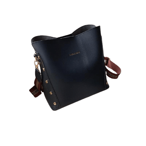 Sculpted Synthetic Leather Bucket Bag