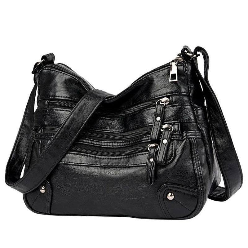 Structured Leather Shoulder Bag