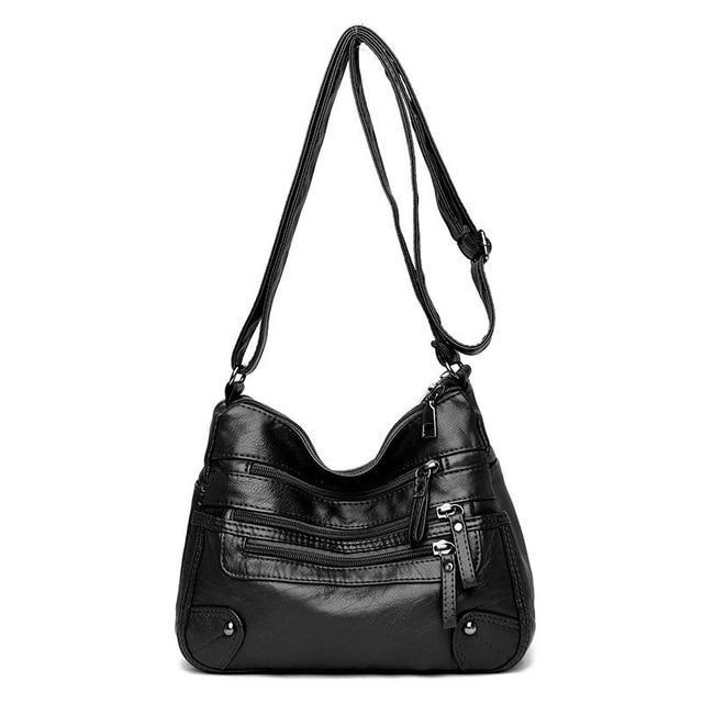 Structured Leather Shoulder Bag