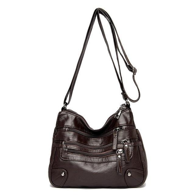 Structured Leather Shoulder Bag