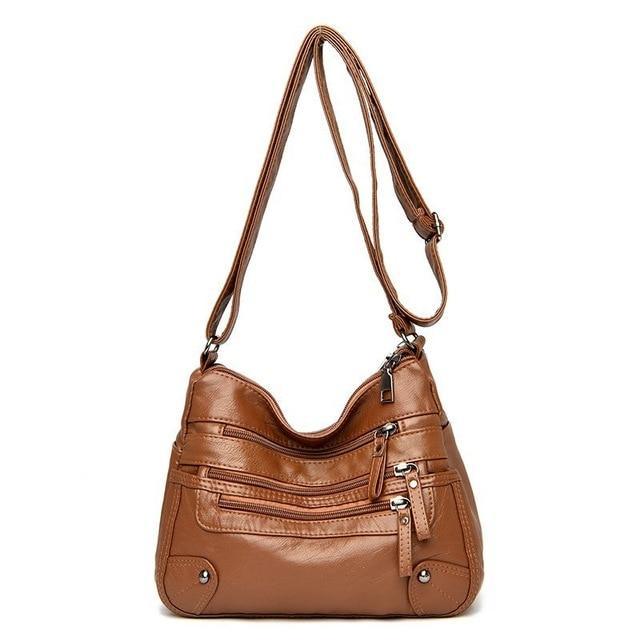 Structured Leather Shoulder Bag