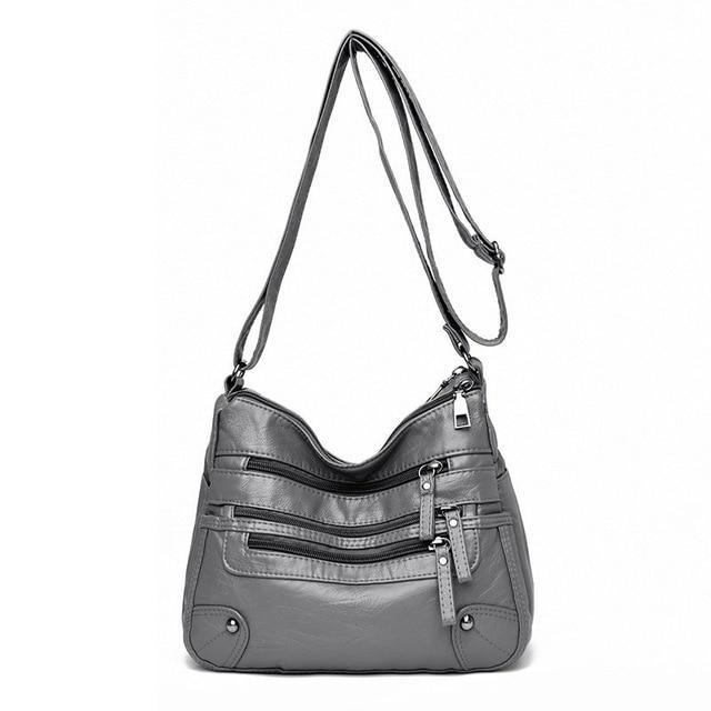 Structured Leather Shoulder Bag