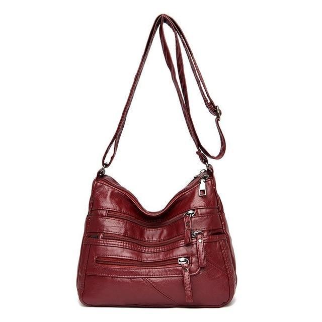 Structured Leather Shoulder Bag