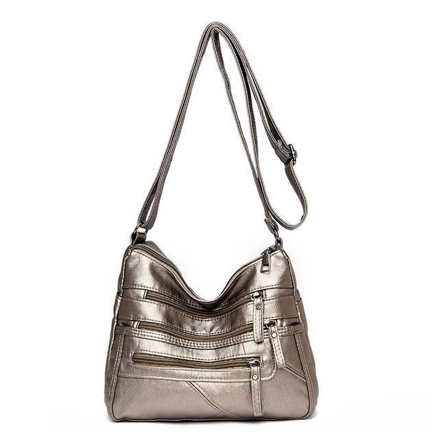Structured Leather Shoulder Bag