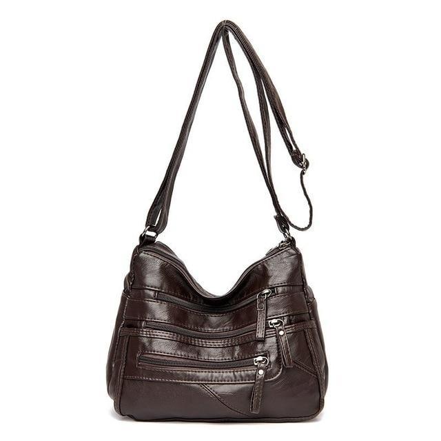 Structured Leather Shoulder Bag