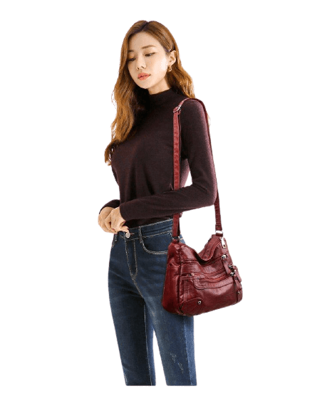 Structured Leather Shoulder Bag