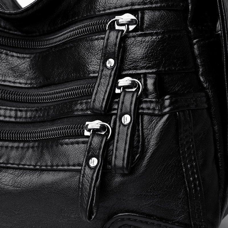 Structured Leather Shoulder Bag