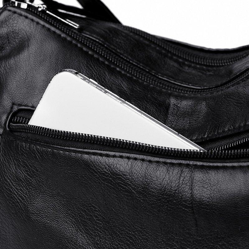 Structured Leather Shoulder Bag