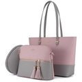 Leather Tote Bag with Mini Detail