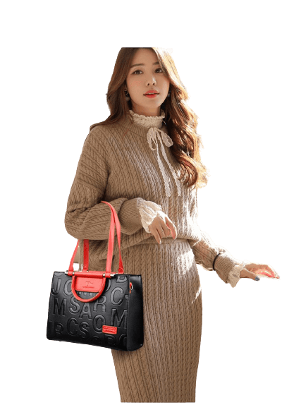 Leather Phone Bag with Modern Detail