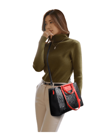 Leather Phone Bag with Modern Detail