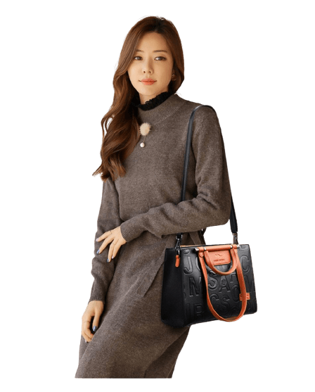 Leather Phone Bag with Modern Detail