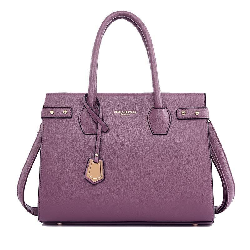 Leather Shoulder Bag with Structured Detail