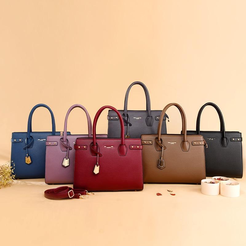 Leather Shoulder Bag with Structured Detail
