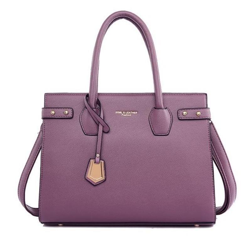 Leather Shoulder Bag with Structured Detail