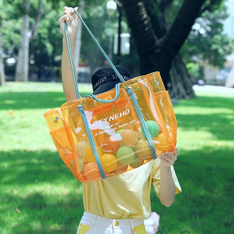 PVC Shoulder Bag with Round Detail