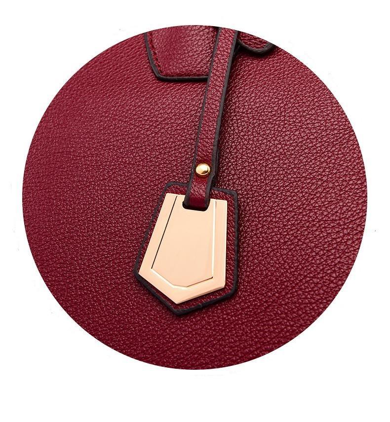 Leather Shoulder Bag with Structured Detail