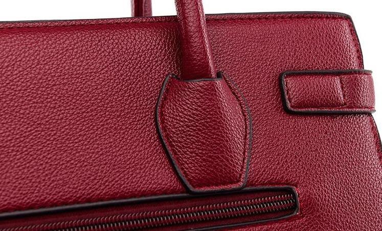 Leather Shoulder Bag with Structured Detail