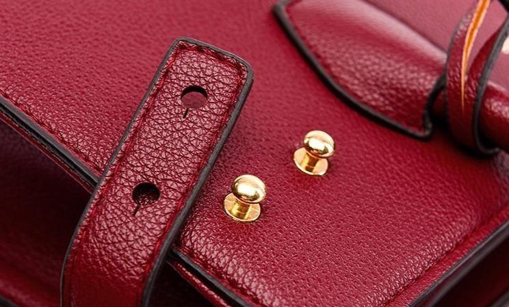 Leather Shoulder Bag with Structured Detail