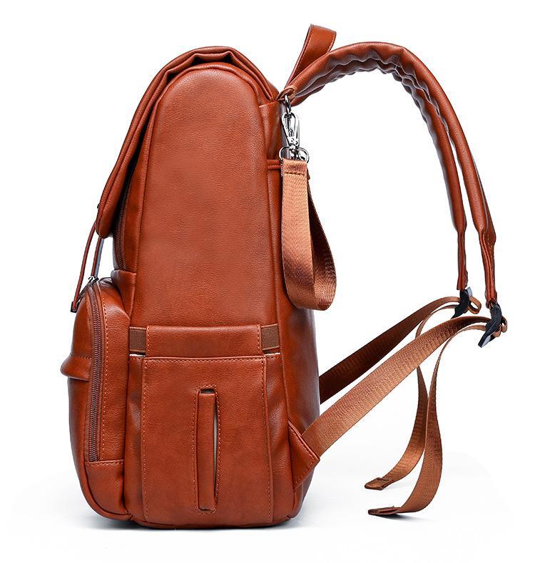 PU Leather Backpack with Structured Detail