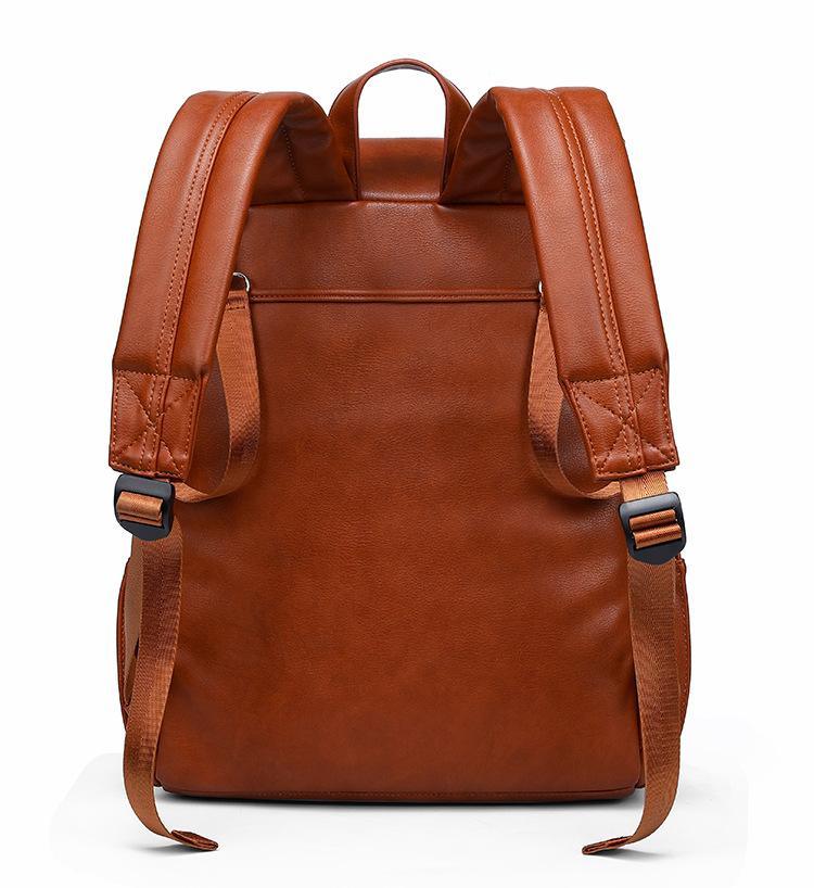 PU Leather Backpack with Structured Detail