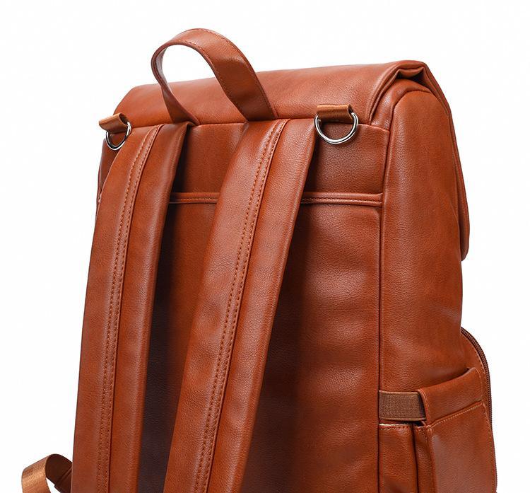 PU Leather Backpack with Structured Detail