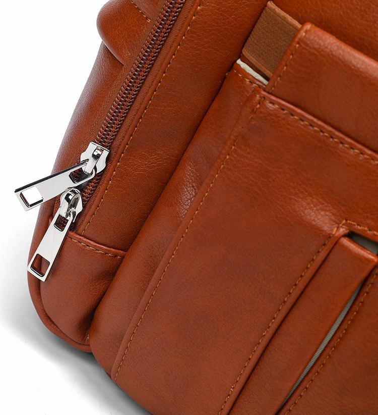 PU Leather Backpack with Structured Detail
