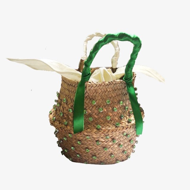 Effortless Bucket Bag in Straw
